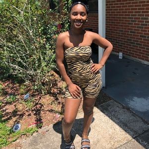 Cheetah Print Tube Romper